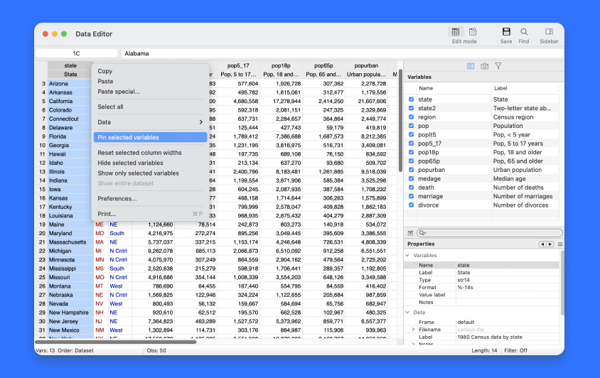 Data Editor enhancements